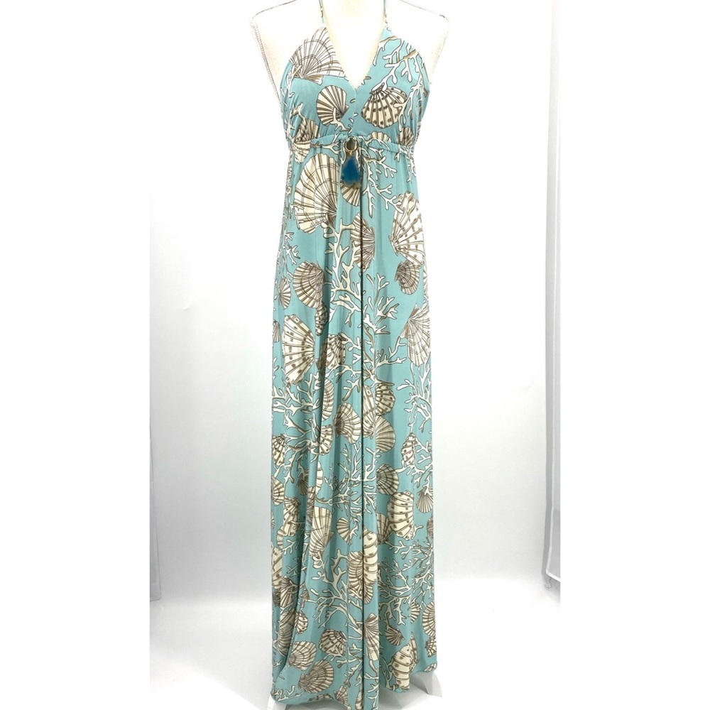 Boston Proper coral reef printed halter maxi dress - Picture 14 of 14